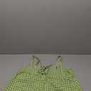 Women Plaid Cropped Camisole Tops Ruched Tie Front Square Neck Backless Loose Cute Crop Cami Tank Adjustable Top (Large, Green)