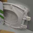 Toilet Seat Elongated, Slow Close Hinges, Four Non-Slip Bumpers, Easy to Install and Clean, Durable Plastic, White Two Sets of Mounting Parts Included
