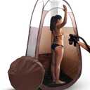 Large Spray Tan Tent  Deluxe Pop Up Tent Portable Tanning Booth with Carry Case  Clear Window for Perfect Spray Tanning  Easy Clean for Home & Salon (Brown)
