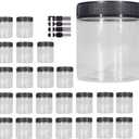 8oz Plastic Jars With Lids, Airtight Container for Food Storage, Clear Plastic Jars Ideal For Dry Food, Peanut Butter, Honey Jam,Cosmetics, Cream, Bathroom and Storage(set of24)