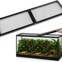 Landhoow 55 Gallon Screen Cover for Hinged Door Pet Reptile Terrarium Screen Cover Large Reptile Terrarium Fish Tank Lid with Center Hinge