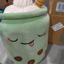 MDXMY Plush Stuffed Bubble Tea Plush Pillow Soft Cute Pearl Milk Tea Hug Toy(Green Cream, 19.6 inches)