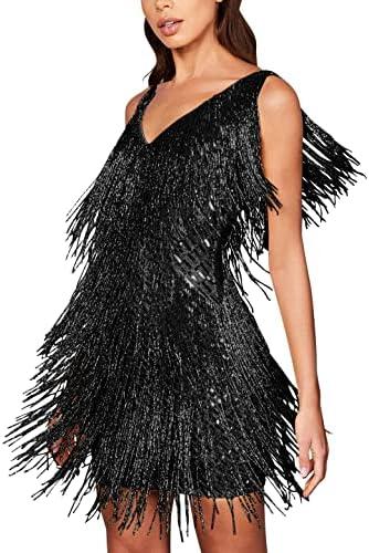 Sequin Cocktail Dresses Flapper Dresses 1920s Gatsby with All-Over Fringe Mini Dresses Prom Party Dress, Medium Sequin Cocktail Dresses Flapper Dresses 1920s Gatsby with All-Over Fringe Mini Dresses Prom Party Dress, Medium