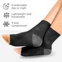 BraceAbility Neuropathy Socks (3 Pairs) - Multipack Peripheral Compression Diabetic Toeless Foot Sleeves for Nerve Damage in Feet, Ankle Gout, Plantar Fasciitis Relief for Men and Women (XL - Black)