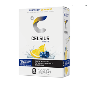 CELSIUS On The Go Blueberry Lemonade, Sugar Free Energy Drink Mix (14 Sticks per Pack
