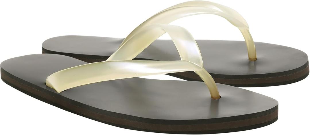 Nude Clear Jelly Beach Flip Flop for Women Sandals Jelly Slides Shoes, Size 8
