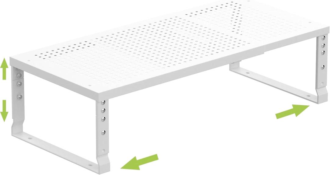 Expandable Cabinet Shelf Organizer Storage Spice Rack Shelves for Kitchen Stackable Adjustable Pantry Cupboard Bathroom Countertop Desktop(1Pack/White/Medium-with Hole)