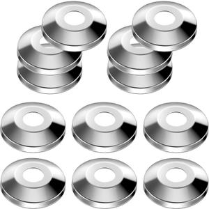 Honoson 12 Pieces 1/2 Inch Escutcheon Plates Pipe Covers Chrome Plated 304 Stainless Steel Escutcheon Flange Plumbing Cover Plates for 5/8 Inches OD Copper, PEX, PVC Pipe Wall Covers