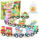 Amazon.com: 11 Pcs Magnetic Dinosaur Train Set Montessori Toys for Toddlers Boys Girls, Wooden Dinosaur Preschool Learning Activities Educational Sensory Toys Stocking Stuffers Birthday Gifts : Toys & Games