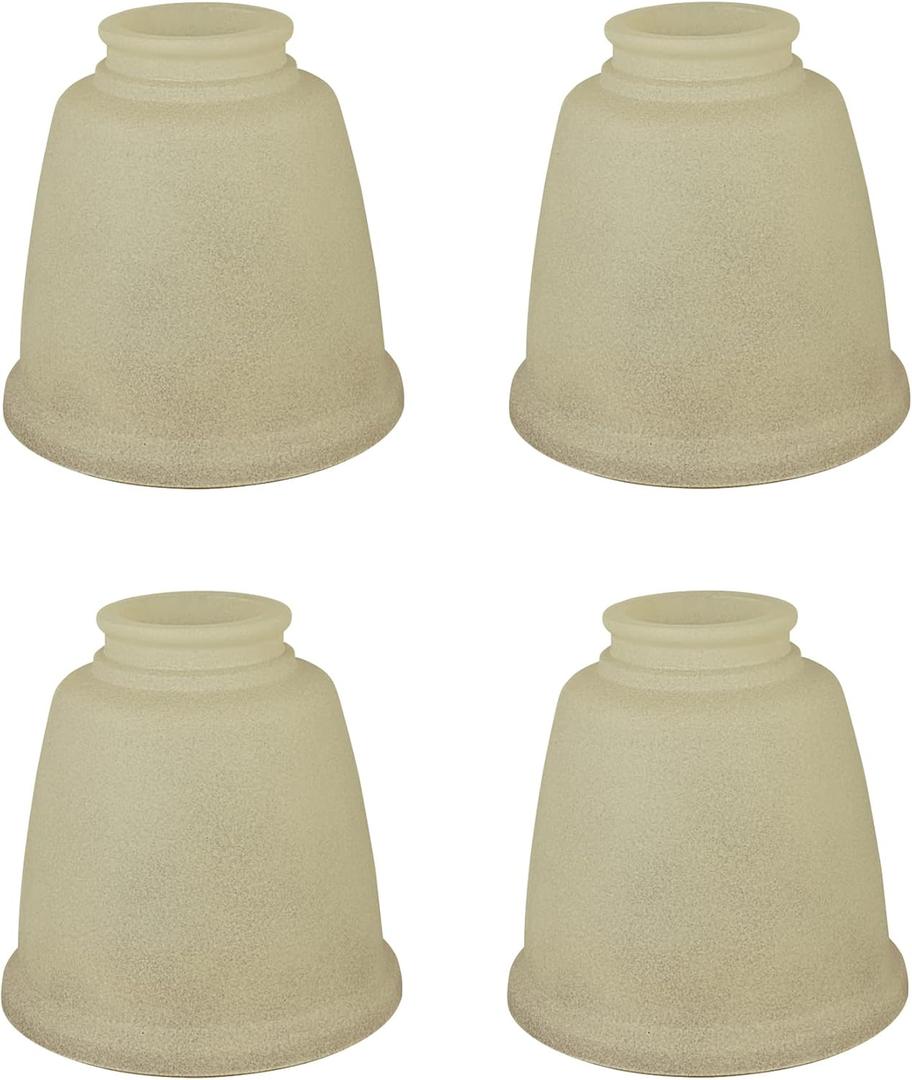 Aspen Creative Antique 23104-4 Transitional Style Replacement Bell Shaped Glass Shade, 2 1/8" Fitter Size, 4 1/2" high x 4 5/8" Diameter, 4 Pack, 4.625 inches x 4.5 inches