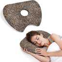 Ear Piercing Pillow for Side Sleepers Pillows with Holes for Ear Pain,Donut Pillow for Ear Side Sleeping Pillow for Adults CNH Ear Pain Relief Pressure Sores Ear Pillow with Hole in Center (17.5"x12.6", Brown)