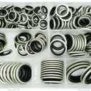 160Pcs, 7 Sizes BSP Dowty Self-Centered Bonded Seal Oil Washers Gasket Assortment Kit Replace 32300 with Box (1/8, 1/4, 3/8, 1/2, 5/8, 3/4, 1), for Automotive, Bearings, Pumps