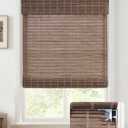 UNISHADES No Drill Cordless Bamboo Roman Shades, 28×48 in, Driftwood