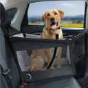 Summer Dog Car Seat for Dogs, Portable Travel Bed with Safety Restraint & Vehicle Protector, 19.3" Waterproof Washable Carrier, Seat Belt Anchor & Harness Tether, Fits Front/Back Seat