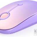 VssoPlor Type C Wireless Mouse, USB C MacBook Wireless Mouse Dual Mode 2.4G Cordless Mice with Nano USB and Type C Receiver Compatible with PC, Laptop, MacBook, iPad-Gradient Purple
