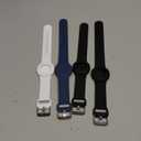 4 Pack Holders for Princess Cruise Medallion, Silicone Wristbands for Carnival Ocean Medallion - 2 Sizes in One Pack, Black and Dark Blue, Black and White