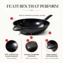Alva 12 Inch Nonstick Wok Pan, Induction Compatible Flat Bottom Stir Fry Pan, PTFE- and PFOA-Free Ceramic Nonstick Wok, Dishwasher Safe, Fast Even Heating for Stir-Fry, Sauting & Everyday Cooking