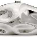 Acrylic Clutch Purse for Women Evening Bag, Irregular Shell Acrylic Purse Box Clutch with Chain for Party Wedding Prom (Silver)