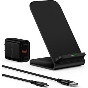 15w Android Wireless Charging Stand for Google Pixel 9 Pro XL 8 Pro 7 pro 7a 7 6 pro, QI Wireless Charger Station for Samsung Galaxy S24 S23 S25 Ultra Apple iPhone 16e 16 15 14 Power Adapter Included