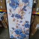 Framed Large Wall Art for Living Room, Blue and White Florals Canvas Wall Decor, Flowers Pictures Painting, Modern Artwork for Living Room Bedroom Office 60L'' × 30W''