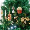 2025 Christmas Initial Ornaments,Bow Letter Ornaments for Xmas Tree,Hanging Christmas Ornament Gift for Mother Friends Sister Wife Grandma Women Men