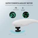 MEGAWISE Handheld Back Massager | Deep Tissue Percussion Relief for Back, Neck, Shoulders, Waist Legs, Full Body for Improved Blood Circulation and Fatigue Relief (Pearl White 6Ft Corded)