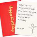 4 x Funny Birthday Cards for Him Her,15th Cute Minimalist Greeting Cards with Red Envelopes Pack,for children, Nephew Niece, Teenagers