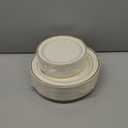 U-QE 100pcs Ivory Plastic Plates for Party - Ivory Gold Plastic Plates Disposable Heavy Duty - Include 50 10" Dinner and 50 7" Dessert Plate, Perfect for Party, Wedding