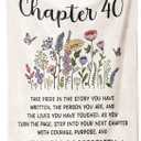 Afterprints 40th Birthday Gifts Women, Chapter 40 Blanket Gift for Her, 40 Year Old Birthday Gifts for Women, Friend, Sister, Mom, 1986 Bday Gift, Turning 40 Throw Blankets 50'' x 60''