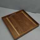 13 inch Acacia Wood Square Serving Tray, Decorative Platter with Handles, for Breakfast in Bed, Coffee Table, Appetizers, Snacks or Home Decor