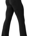 Womens Yoga Pants with Pockets High Waisted Flare Leggings Bell Bottom Yoga Dress Pants Seamless Bootcut Pants (Medium, Black)