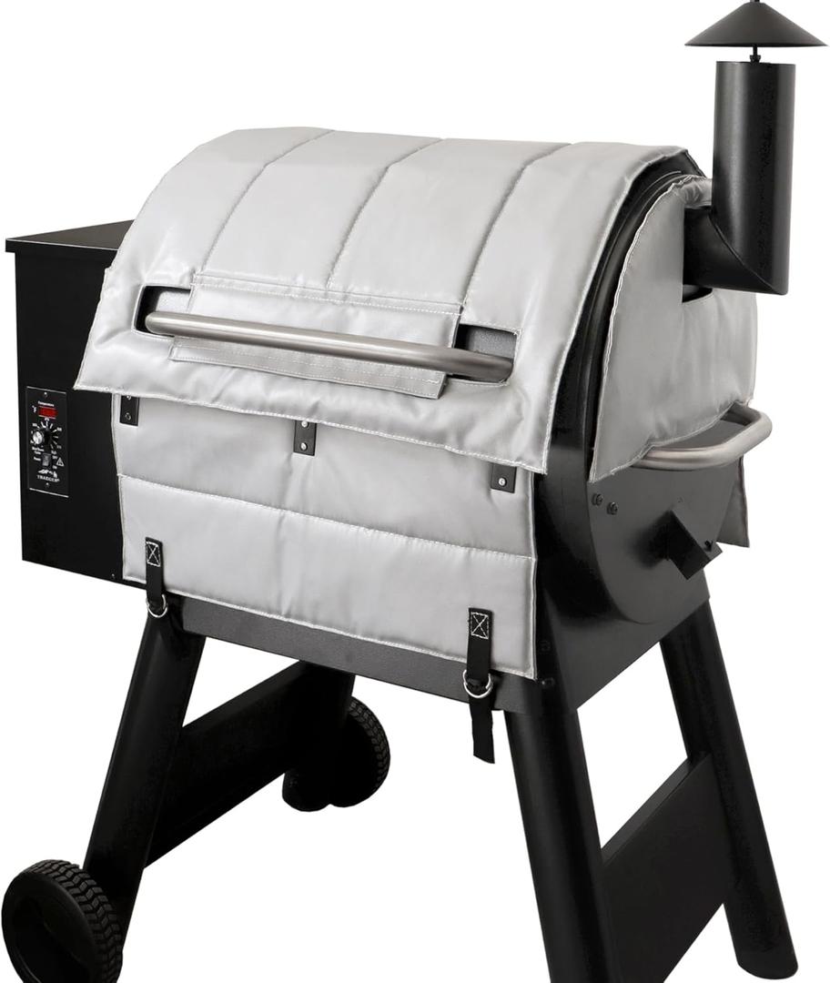 Grill Insulated Blanket for Traeger Pro 22 575 Smoker Cover Lil' Tex Elite Thermal Insulation BAC626 Replacement Parts Insulator Wood Pellet Grills BBQ Winter Accessory