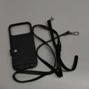 LUCKYCOIN for iPhone 17 Pro Crossbody Wallet Phone Case, Compatible with MagSafe, Genuine Leather Magnetic Phone Case with Card Holder and Adjustable Strap, with RFID Blocking, Black