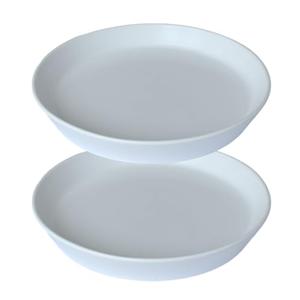 2 Pack Plant Saucer Pot Trays, 4 6 8 10 12 14 15 Inch Plant Saucers Water Catcher Tray for Indoor & Outdoor Planters,Durable Ceramic Plant Tray for Flower Pot （6 inch White）