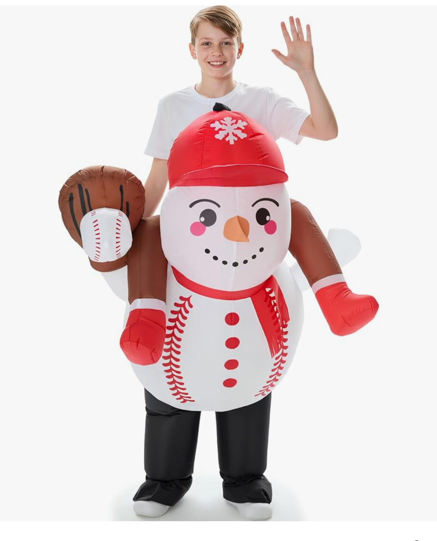 Christmas Inflatable Costume for Kids Blow up Funny Riding on Costume for Children Boy Girl Party Cosplay Outfit