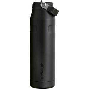 Stanley IceFlow Flip Straw 2.0 Water Bottle 36 OZ | Built-In Straw with Larger Opening | Lightweight & Leak-Resistant | Insulated Stainless Steel | BPA-Free | Black 2.0