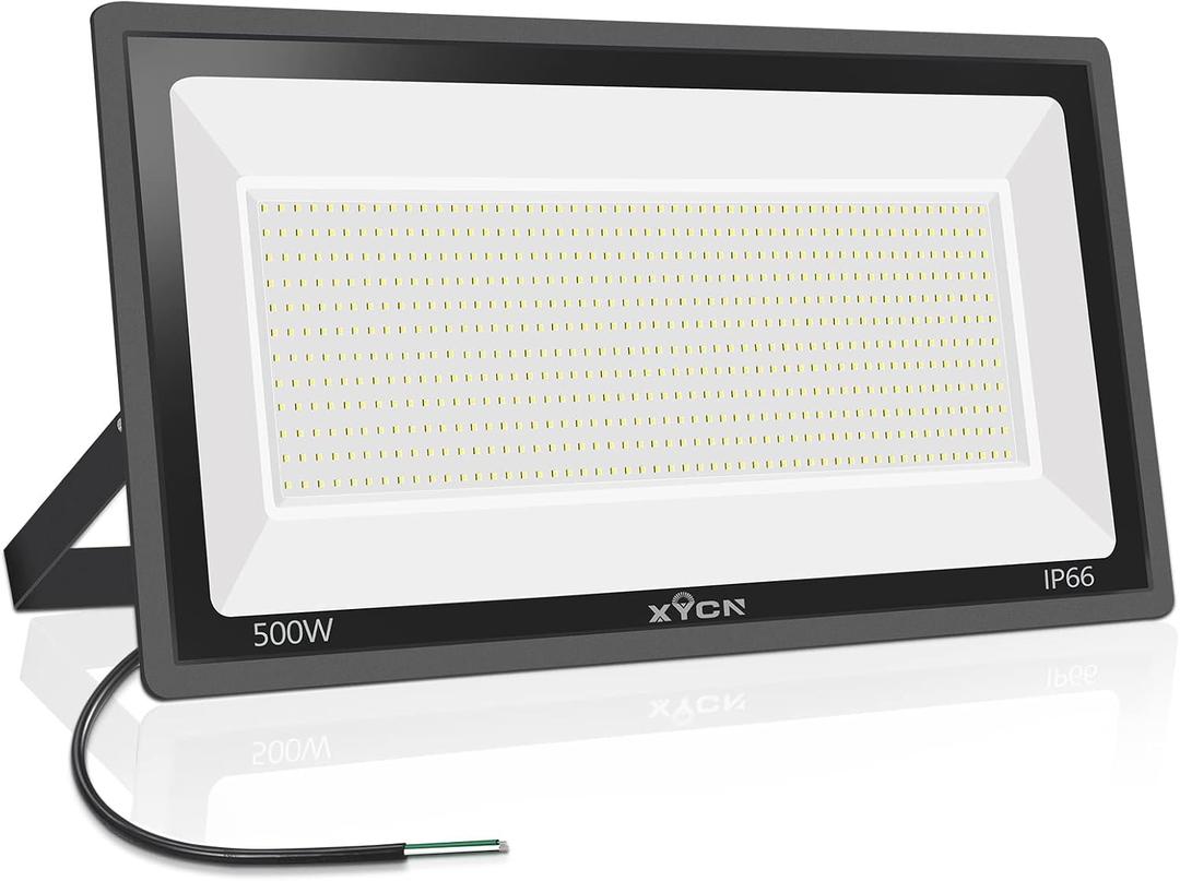 XYCN 500W LED Flood Light,(2750W Equivalent) Super Bright 58,500LM Daylight 5000K IP66 Waterproof Security Outdoor LED Arena Lights,Commercial Lighting Floodlight for Backyard|Court|Stadium|Fields, 500w Led Flood Light 1pack
