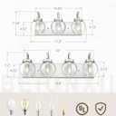 Beionxii Brushed Nickel Bathroom Light Fixtures, 3-Light Bathroom Vanity Light Over Mirror, Modern Vanity Lighting Fixtures with Clear Glass Shade for LivingRoom Hallway, BX-VL03BN-3CG