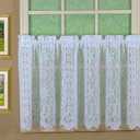Today's Curtain Hopewell Premium Lace Tier 24", White, 58W x 24L