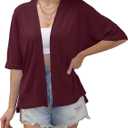 Women's Lightweight Kimono Short Sleeve Cardigan (M)