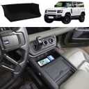 YIWANG For Land Rover Defender 90 110 2020-2022 Car Styling ABS Black Car Central Storage Box Phone Box Car Accessories (Style A +Suede-Black)