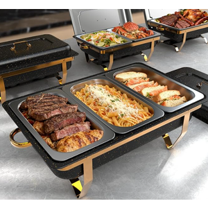 Amhier 9Qt Chafing Dishes for Buffet, 4 Pack, Black