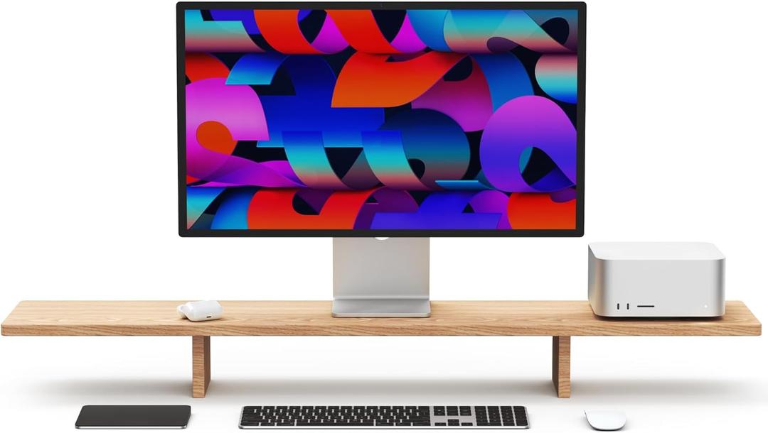 Wood Large Desk Shelf for Top of Desk, (45 x 9 Inches) Monitor Stand Riser, Monitor Riser for Desk Large