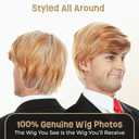 ALLAURA Iconic Blonde Comb-Over Wig  Funny Costume Hairpiece for Adults  Realistic Halloween & Party Wig for Men & Women  Ideal for Costumes, Cosplay, Events, and Skits