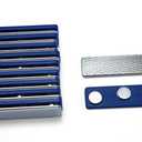 100 Pack Blue Magnetic Name Badges  Reusable Name Tag Holders with 3 Neodymium Magnets (8 mm  2 mm)  Strong Clothing-Safe ID Badge Clips for Office, Events, Trade Shows, Staff and Conferences