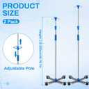 TrelaCo 2 Pack Rolling IV Pole Stand Rack Stainless Steel IV Supplies with 4 Hook 2 Nets to Hold IV Bags, Adjustable Height from 45 to 78 Inches for Hospital Clinic Home (4 Legs Style)