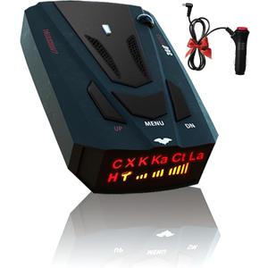 Laser/Radar Detectors for Cars with Led Display, Long Range Detection, Mute Memory, City/Highway Mode Detectors, Ideal Gifts for Car (Black)