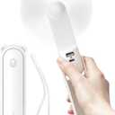 JISULIFE Handheld Fan with 4500 mAh Powerbank Max 37 Hours Runtime, Pocket Portable Battery Operated or USB Powered Folding Personal Fan, 3 Speeds, Gifts for Women Men Kids Gift for Festival-White