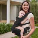 Ergobaby Alta Hip Seat Baby Carrier for Babies & Toddlers 4-48 Months (12-45 lbs) - 3-Position Convertible Ergonomic Baby Carrier with Storage Pocket, Sun Hood, Hip-Healthy Positioning - Onyx Black