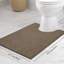 chakme Bathroom Rugs Mat U-Shaped 24x17, Ultra Thin Non Slip Bath Mat Small Quick Dry Absorbent Bath Mat for Bathroom Floor, (Coffee, U-24"x17")